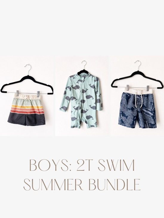 Other - Boys 2T Swim Bundle - Whale Rash Guard Onesie and Two Swim Shorts